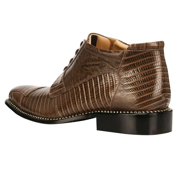 LIBERTYZENO Brown LEATHER LACE-UP BOOTS - Picture 3 of 5